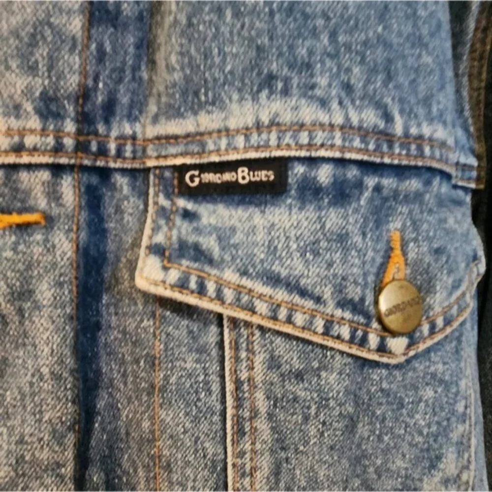 Vintage Giordano Blues Jean Sherpa Mens Xs, Womens Medium EUC‎ Cotton